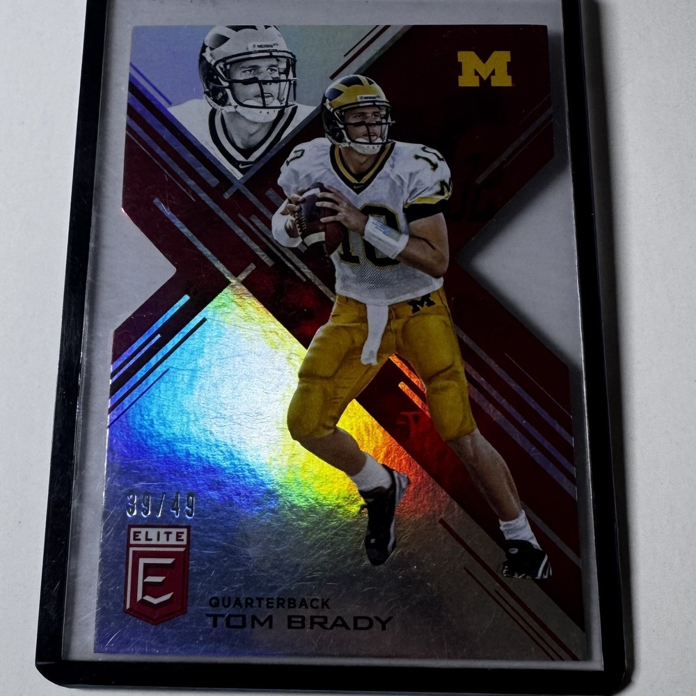 Tom Brady 2017 Panini Elite Draft Picks Red Die-Cut /49 Card #95
